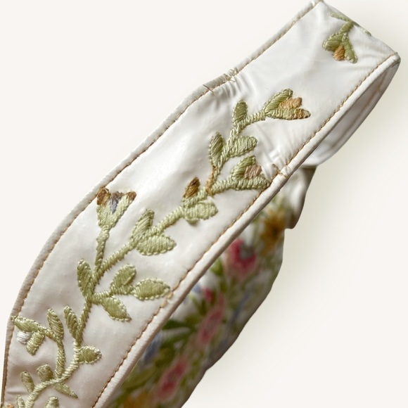 Vintage 50s Marheta Floral Embroidered Vinyl Shoulder Bag - Picture 14 of 15